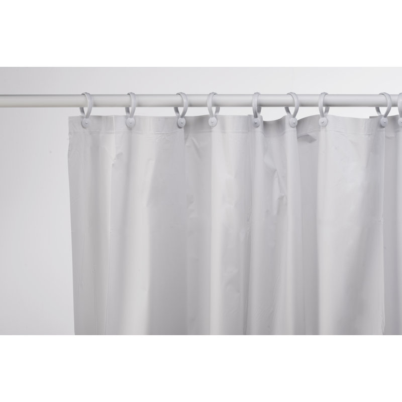 Croydex Waterproof Shower Curtain Plain White PVC